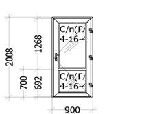Дверь балконная TROCAL 58, цвет: Белый