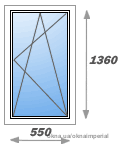 Одностворчатое окно Киев (поворотно-откидная створка)
