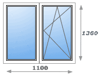 Стандартное окно на кухню Киев