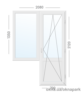 Балконный блок 2080х2120