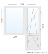 Балконный блок 2180х2180