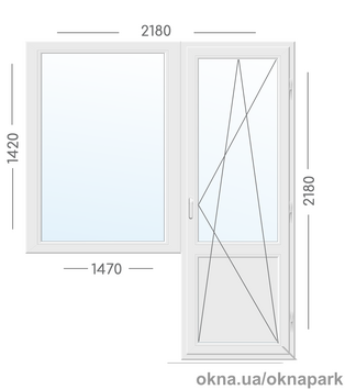 Балконный блок 2180х2180