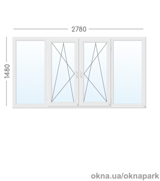 Рама балконная 2780х1480