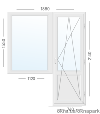 Блок балконный 1880х2140