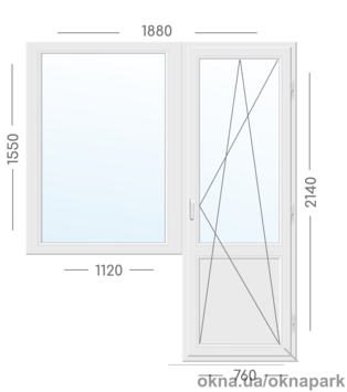 Блок балконний 1880х2140