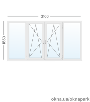 Балконная рама 3100х1550