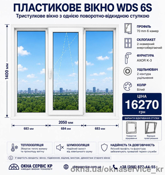 Вікно WDS 6S Тристулкове Вікно WDS 6S Тристулкове
