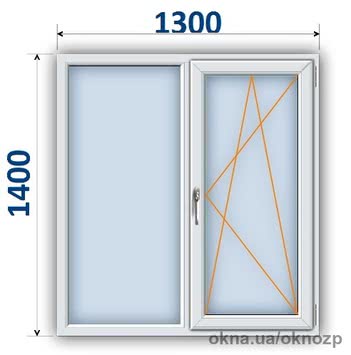 Cтандартное энергосберегающее окно 1300*1400