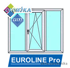 Стандартное окно из профиля VEKA Euroline Pro. Размер 2100х1400мм