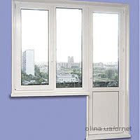 Балконный блок Опентек 60 2100х2100, однокамерный стеклопакет, окно с открыванием, фурнитура Vorne, без монтажа