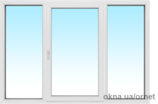 Лоджия трехстворчатая REHAU 60 2800*1450, с козырьком, отливом, подоконником и москиткой