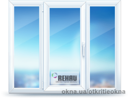 Металопластіковоє вікно в зал з оригінальним дизайном 2000х1400. Rehau Brillant з розширеним двокамерним спеклопакетом