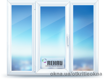 Металопластикове вікно в зал з оригінальним дизайном 2000х1400. Rehau Brillant
