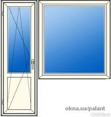 Балконный блок: дверь 700*2100, окно 1100*1400