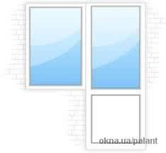 Балконный блок двухкамерный энергосберегающий: дверь 700*2100, окно 1100*1400