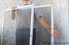 Москитная сетка из профиля 10х20 внутренняя (с крылом), белая