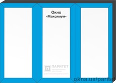 Трехстворчатое глухое окно `Максимум`