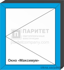 Одностворчатое правое поворотное окно `Максимум`