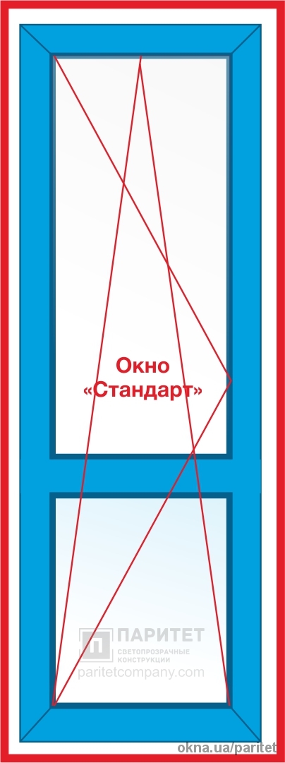 Одностворчатая левая поворотно откидная балконная дверь 