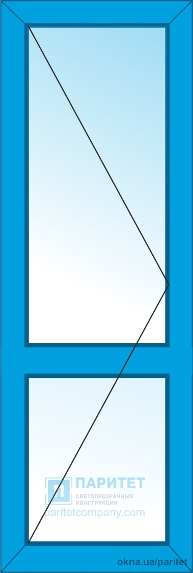Одностворчатая левая поворотная балконная дверь 