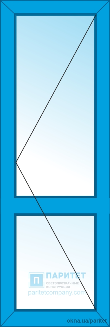 Одностворчатая правая поворотная балконная дверь 