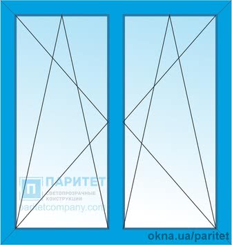 Двустворчатое поворотно откидное окно 