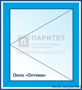 Одностворчатое правое поворотное окно Оптима
