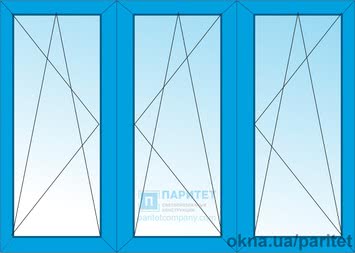 Трехстворчатое поворотно откидное окно Трехстворчатое поворотно откидное окно