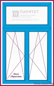Т-образное двустворчатое поворотно откидное окно `Престиж` Т-образное двустворчатое поворотно откидное окно `Престиж`