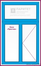 Т-образное двухстворчатое глухое – правое поворотное `Престиж`
