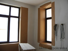 Покраска готовых оконных конструкций по месту