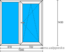 Вікна з профілю TRIO ш 1340* в 1430