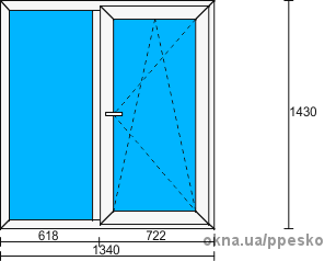 Вікна з профілю TRIO ш 1340* в 1430
