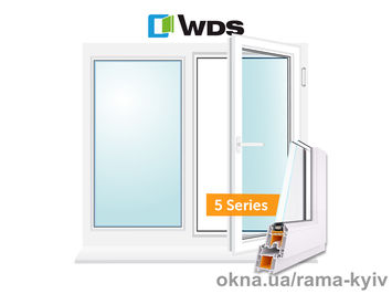 Double-leaf window WDS 5S 130*140 cm
