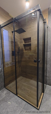 Кутова душова кабіна з графітового скла в Одесі &mdash; S Class