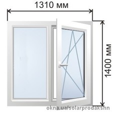 Окно REHAU Ecosol 60 1300 х 1400