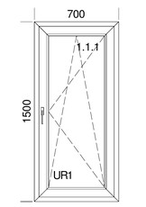 Поворотно-откидное вертикальное окно Veka Softline70, Winkhaus, 0,7x1,5 м с мультифункциональным стеклопакетом