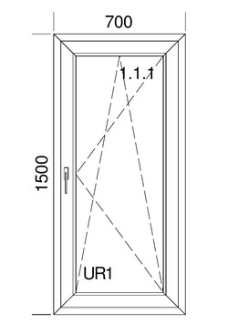 Поворотно-відкидне вертикальне вікно Veka Softline70, Winkhaus, 0,7x1,5 м з багатофункціональним склопакетом