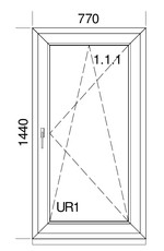 Поворотно-откидное одностворчатое энергоэффективное окно Veka Softline70 с односторонней ламинацией, Winkhaus, 0,77x1,44 м