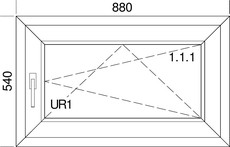 Узкое горизонтальное белое окно Veka Softline70 с энергоэффективным стеклопакетом, Winkhaus, 0,88x0,54 м