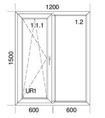 Двухстворчатое пластиковое окно Veka Softline70 с мультифункциональным стеклопакетом, Winkhaus, 1,2x1,5 м