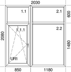 Энергоэффективное окно в частный дом, Veka Softline70 с ламинацией, Winkhaus, 2,03x2,08 м