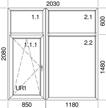 Энергоэффективное окно в частный дом, Veka Softline70 с ламинацией, Winkhaus, 2,03x2,08 м
