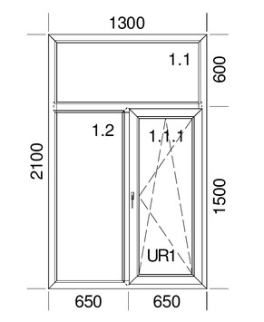 Двухстворчатое окно с фрамугой Veka Softline70, Winkhaus, 1,3x2,1 м с энергоэффективным стеклопакетом