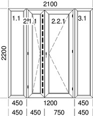 Пластиковая входная дверь Veka Softline 70 с окнами по боках, 4-16-4-14Ar-4i, Winkhaus, 2,1x2,2 м