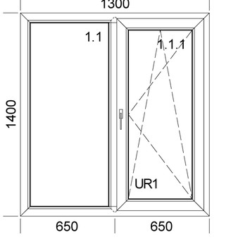 Тепле двостулкове вікно Veka Softline70, Winkhaus, 1,3x1,4 м з мультіфункціональнім склопакетом