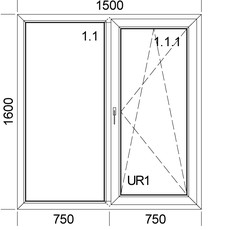 Теплое двухстворчатое окно Veka Softline70, Winkhaus, 1,5x1,6 м