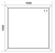 Пластиковое окно с теплым стеклопакетом, 1000x1000 мм