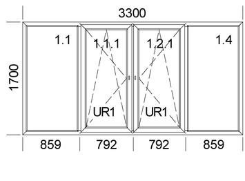 Теплый балкон Veka Softline70, 4 створки, Winkhaus 3,3x1,7 м