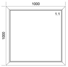 Теплое одностворчатое окно 1000х1000 мм, профиль VEKA